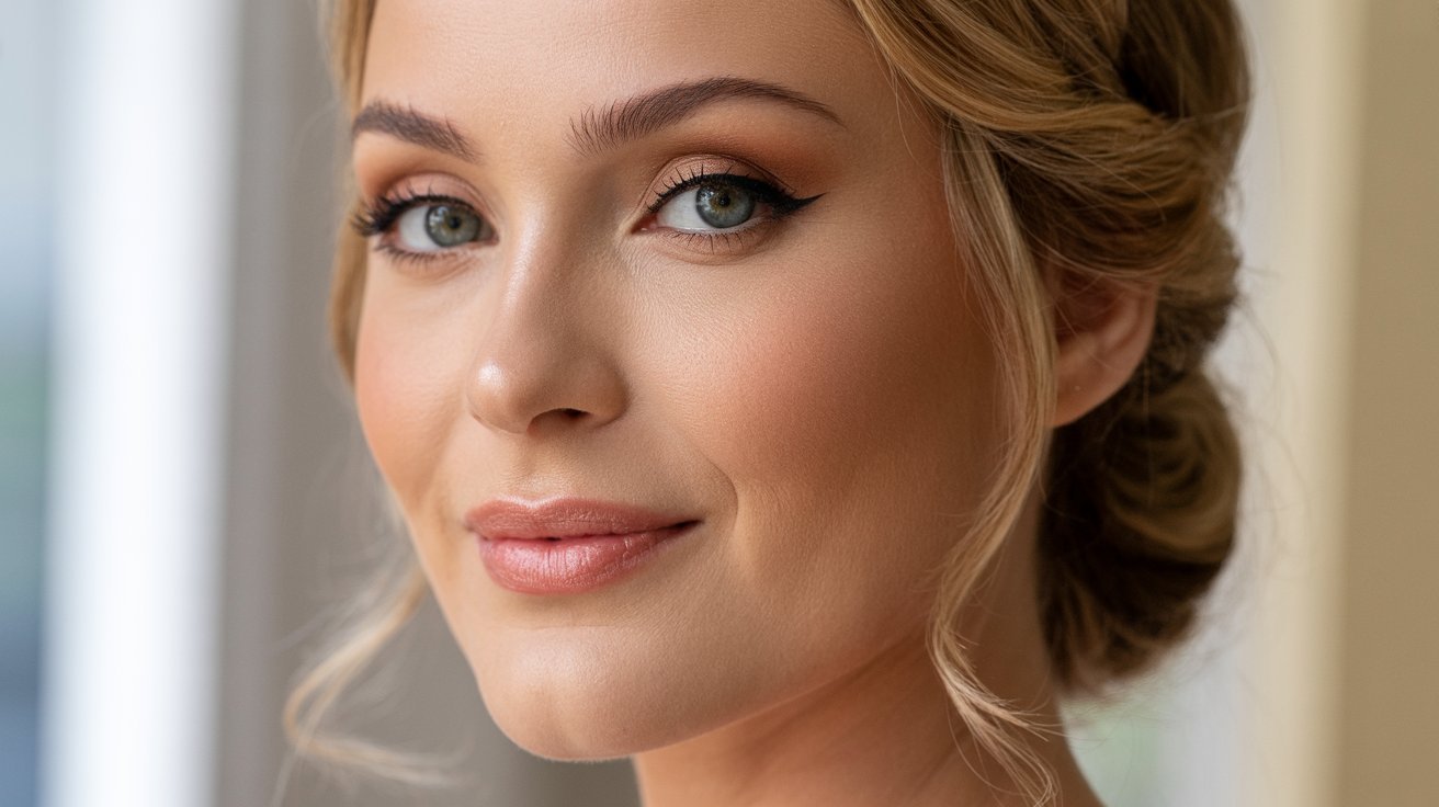 A woman with striking green eyes and a beautiful face, showcasing her captivating features and expression