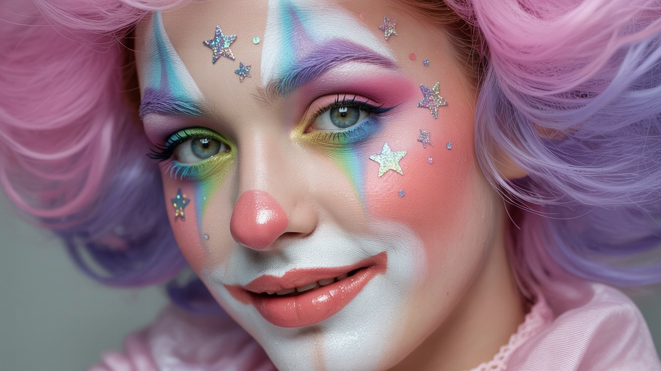 Glitter Stars Across Forehead