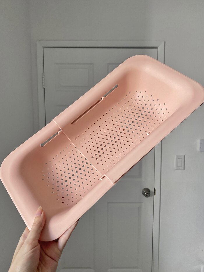 pink extendable colander product
