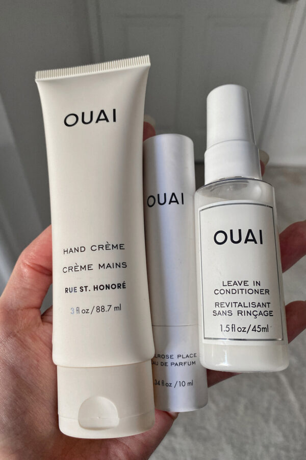 stack of ouai products against white backdrop
