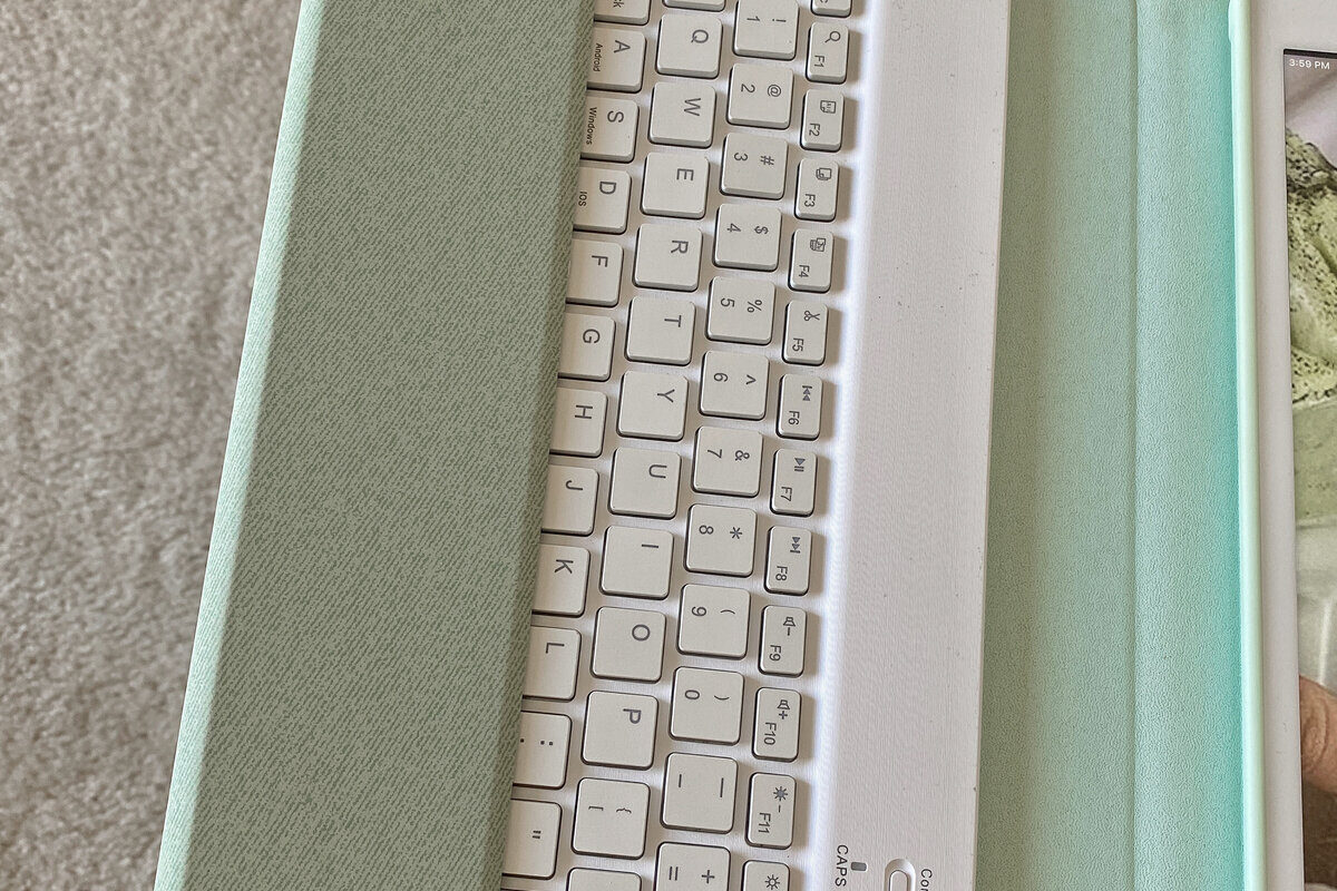 mint green iPad keyboard