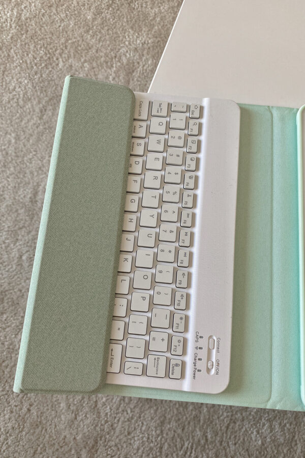 mint green iPad keyboard
