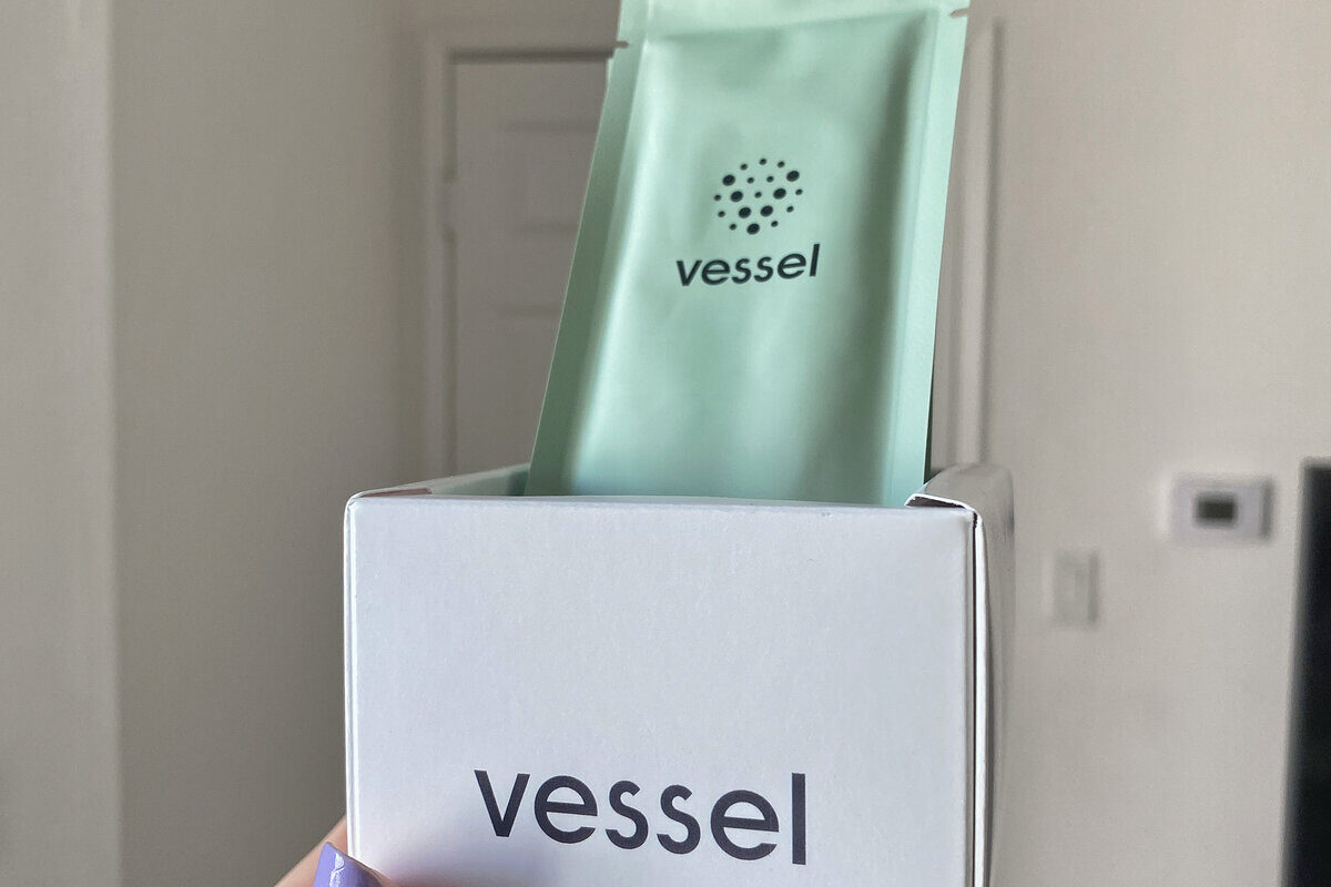 vessel health at home test kits against white wall