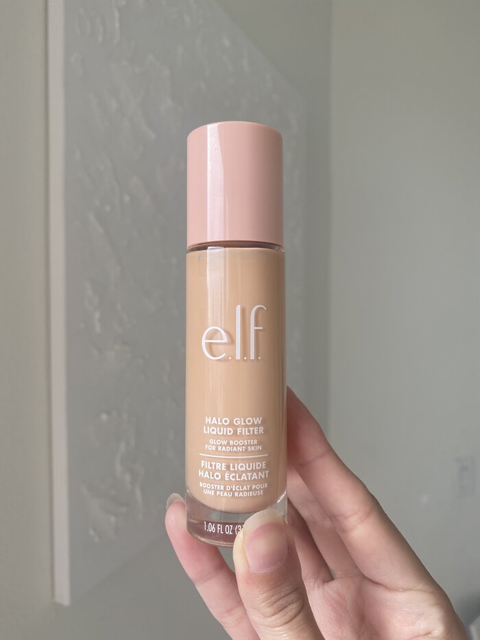 elf halo glow flawless filter dupe up close