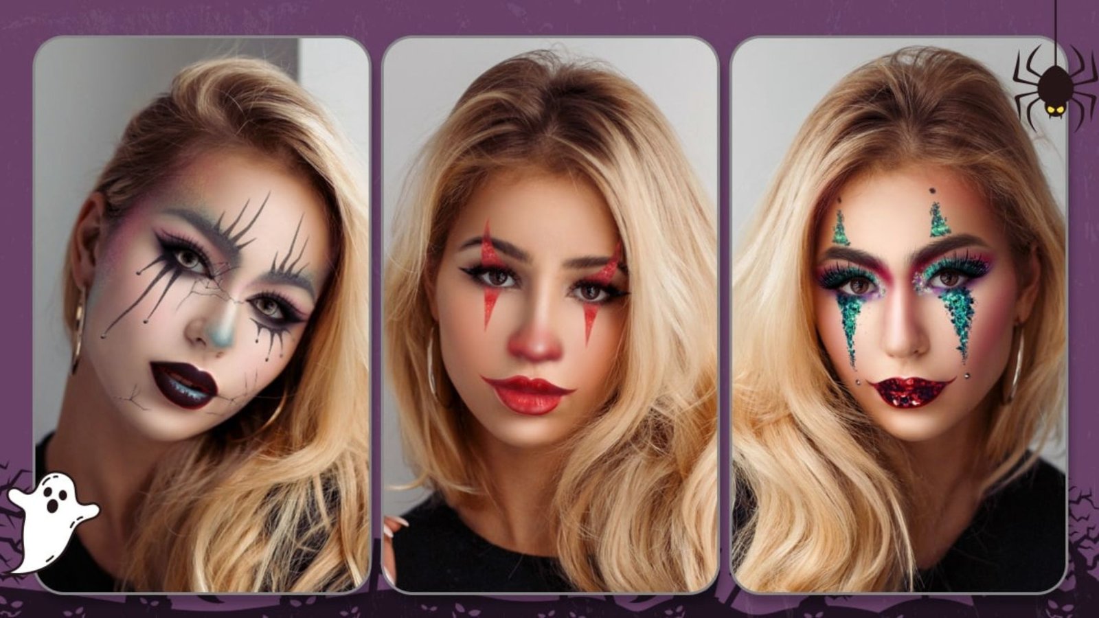 Halloween makeup tutorial showcasing creative and spooky makeup ideas for festive looks.