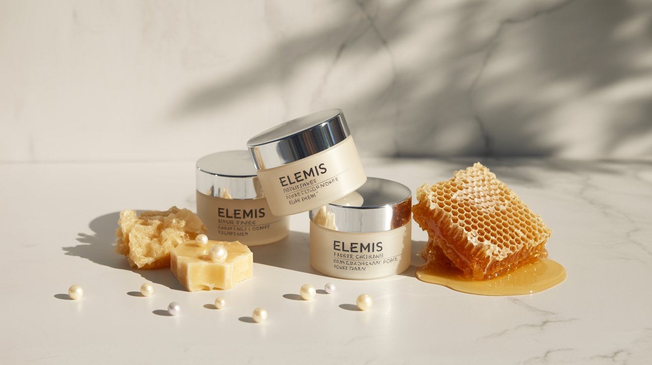 Elean's honey jar beside a piece of honeycomb on a wooden surface, showcasing natural sweetness and texture.