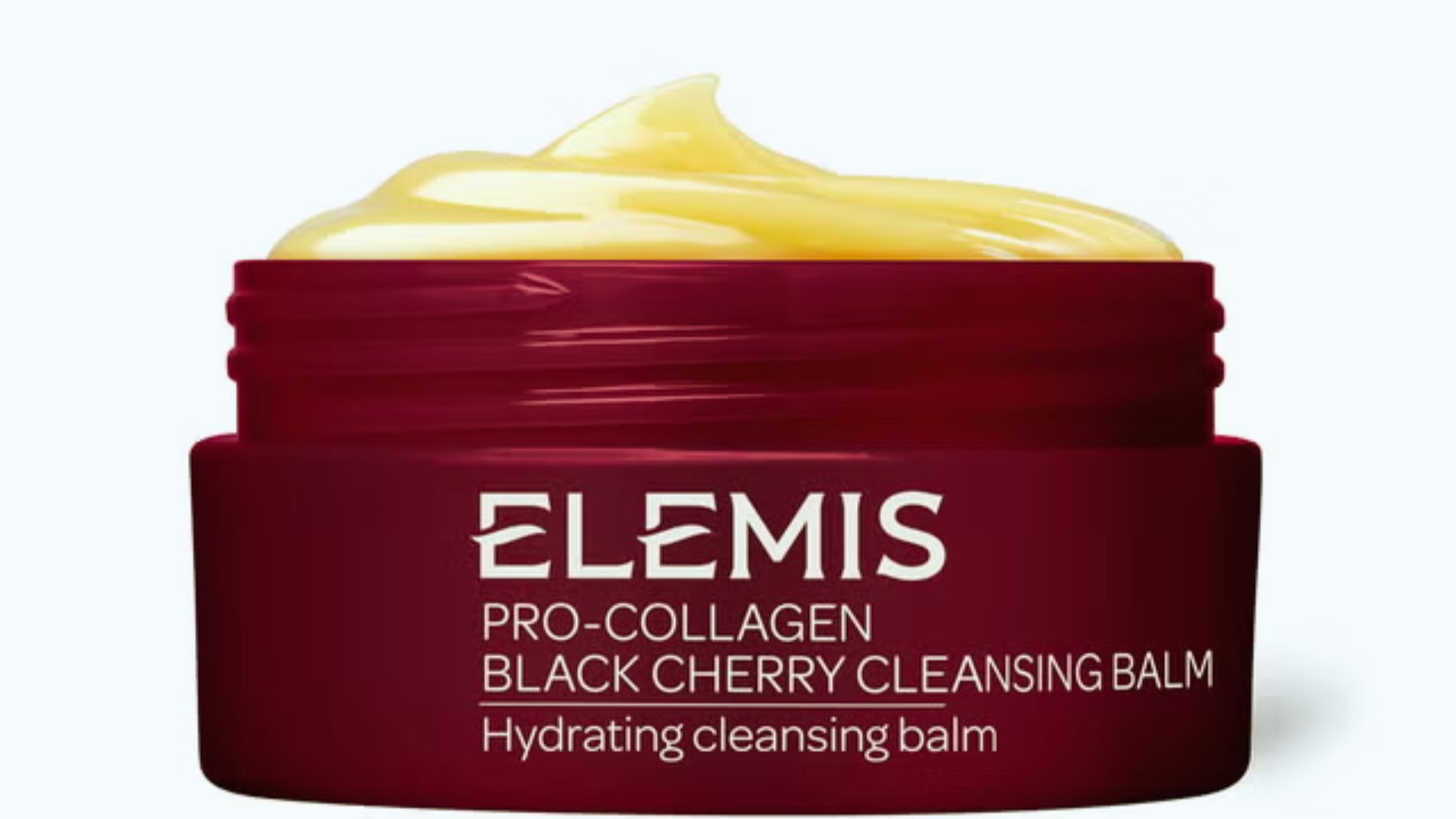 ELEMIS Pro-Collagen Blackberry Cleansing Balm in a jar, showcasing its rich texture and deep purple color.